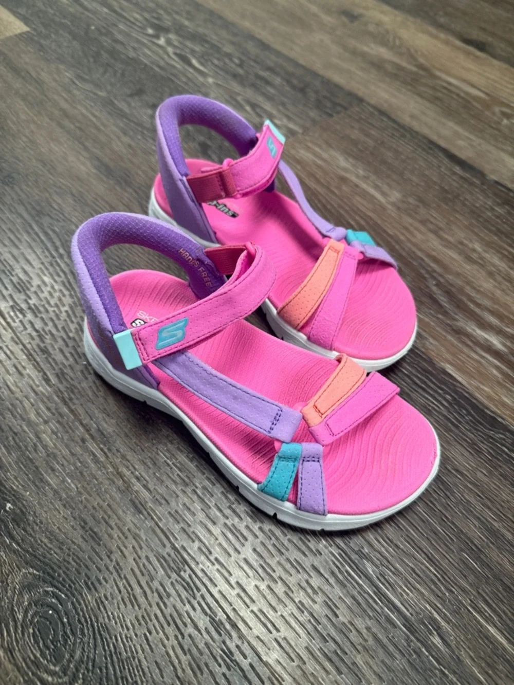 Skechers Pink, Purple & Aqua Girls' Velcro Sport Sandals
